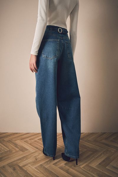 Fulla Moda Palazzo Jean με αγκράφα στη μέση με φερμουάρ