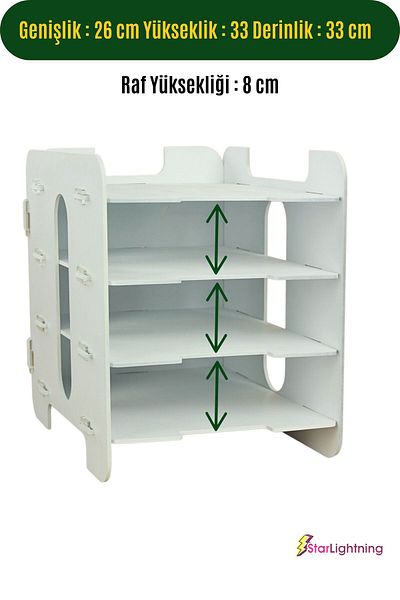 StarLightning White Color Model 1 - Desk Organizer Organizer Document Shelf