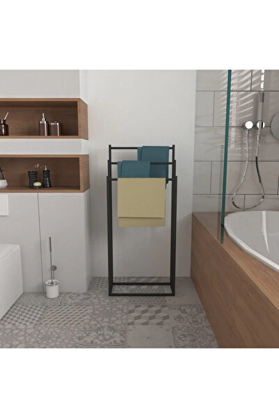 Grandmix حامل مناشف معدني مكون من 3 قطع - شماعة 3 طبقات، منشفة سباحة قائمة بذ...