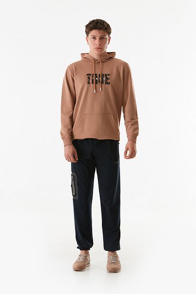 Fulla Moda Pantaloni de sport Jogger cu fermoar și buzunar imprimat cu text