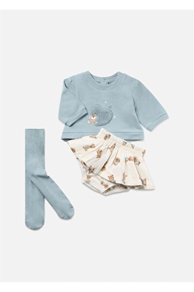 MAYORAL طقم بناتي أزرق مكون من 3 قطع - 2816