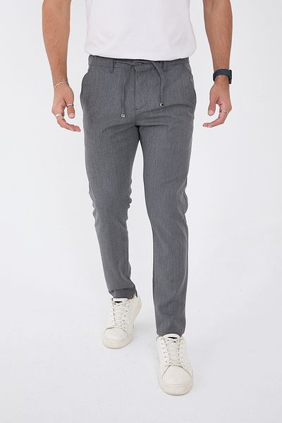 BROCARD Ανδρικό χειμερινό Jogger Slimfit ύφασμα με μισό ελαστικό παντελόνι