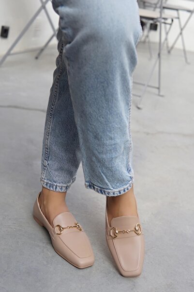 LAMİNTA Zarae Nude Buckle Detailed Women's Ballerinas