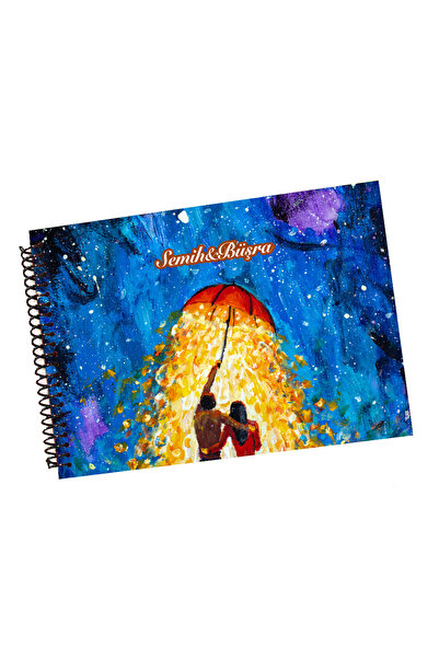 PAKLON İsme Özel Kalp Yağmuru Sevgili Anı Defteri Sert Kapak A4 Boy (KRAFT İÇ...