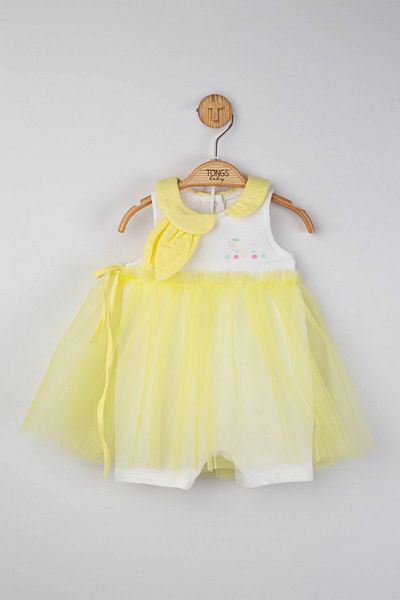 Tongs Baby Summer baby jumpsuit with tulle, Tongs baby, Yellow, 3-6 months