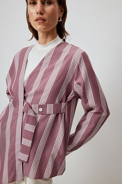 Touché Privé Wide Cuff Striped Bluz