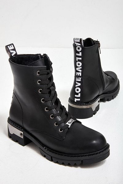 Bambi Schwarze schwarze Damenstiefel & Bootie K02703021109