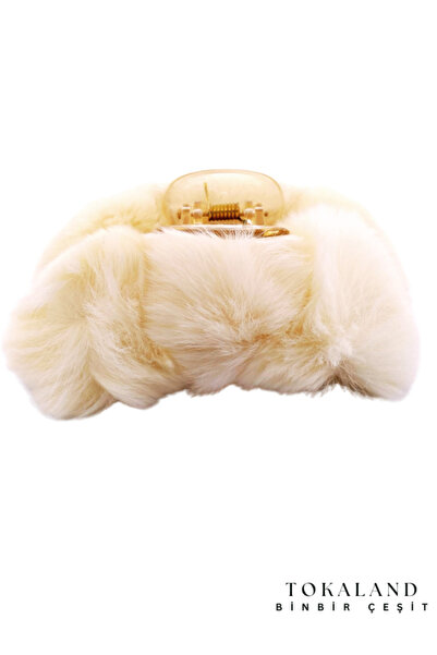 TOKALAND Kadın Peluş Xl Mandal Toka - Peluş Toka - 3xl Büyük Mandal Toka - Po...