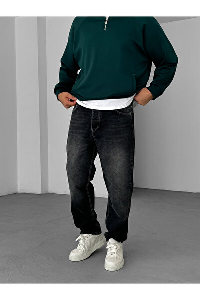 BYBASICMAN Anthracite Stitched Washable Baggy Jean Ke-630/631