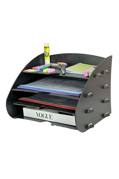 StarLightning Black Desk Organizer - Document Shelf Organizer Model 3