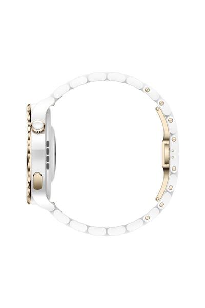 Huawei GT3 Pro Frigga Gold Bezel With White Ceramic Strap