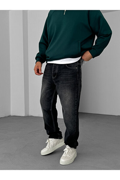 BYBASICMAN Anthracite Stitched Washable Baggy Jean Ke-630/631