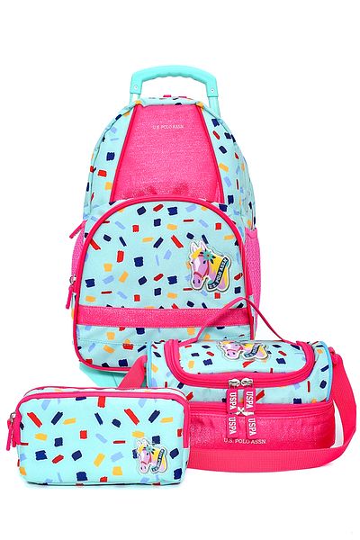 U.S. Polo Assn. U.S. Polo. Assn. Set ghiozdan pentru fete cu roți PLSETTRL 241596160
