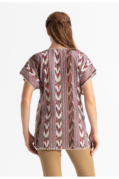 Eliş Şile Bezi Short Sleeve Sile Cloth Rug Summer Blouse Single Color Tkrn