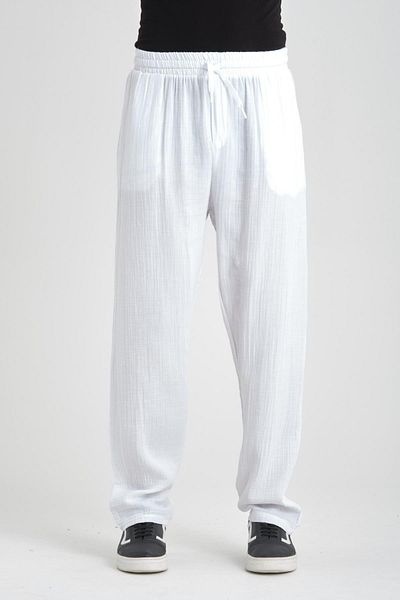 Valiberta White Men's Muslin Baggy Pants - Light and Comfortable