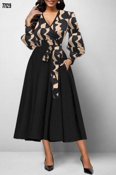 Kokosh moda Women's Belt Detailed Crepe Fabric Midi Dress