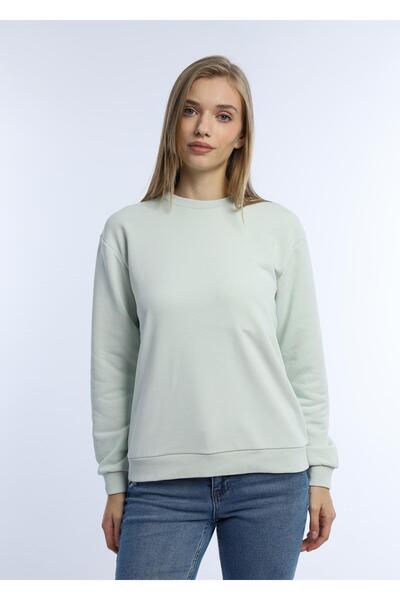 Polo State Hanorac pentru femei Mint Color - 3 fire, decolteu, fără dungi