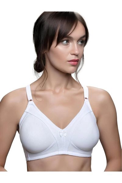 NARIYA Women's Plus Size Cotton Gathering Bra Combed Cotton Bra Gathering Daily Comfortable Bra Underwear