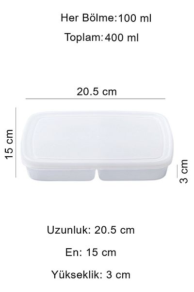 Livonelli 5 Pieces 400 ml Freezer and Microwave Storage Set - Deep Freezer