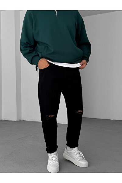 BYBASICMAN Чорні рвані джинси Boyfriend KE-283