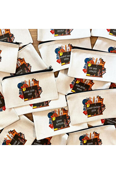 Kalemlik Dünyası BEZ KALEMLİK BASKILI KALEM KUTU İSİM YAZILABİLİR