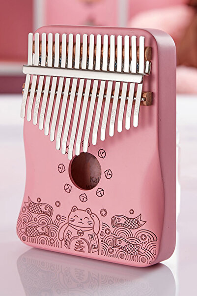 Midex Klx-350 Pembe Kalimba Gerçek Ağaç 17 Tuşlu Full Set