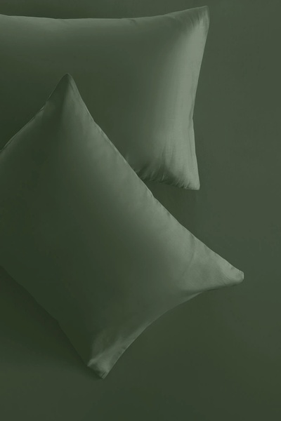 İssimo Home Simply Forest Green 210 Tc (83 Strands) Cotton Satin Fitted Set 100*200/50*70