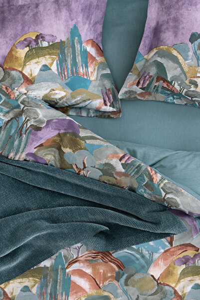 Yataş Darcy Tek Kişilik 4 Parça Battaniyeli Nevresim Takımı - Petrol