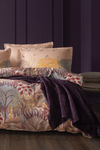 Yataş Inell Double 5-Piece Bedding Set with Blanket - Salmon