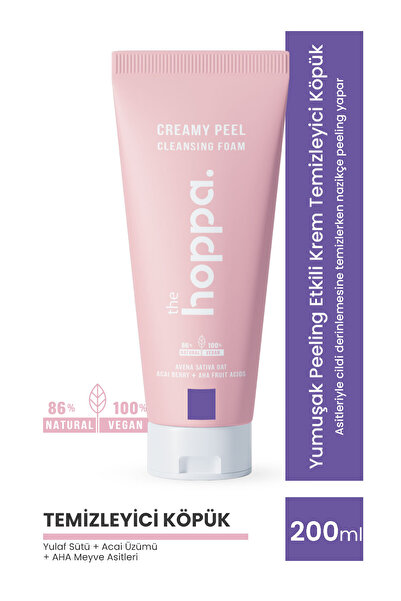 the hoppa. Yumuşak Peeling Etkili Krem Temizleyici Köpük Yulaf Sütü + Acai Üz...