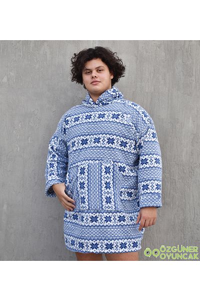 Özgüner Oyuncak Winter Cold Farewell with Warm Fleece Plush Wearable Blanket