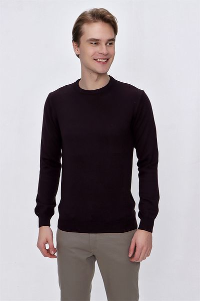 Morven Πλεκτό πουλόβερ Purple Basic Dynamic Fit Relaxed Cut Crew Neck με ΚΟΥΤΙ ΔΩρου