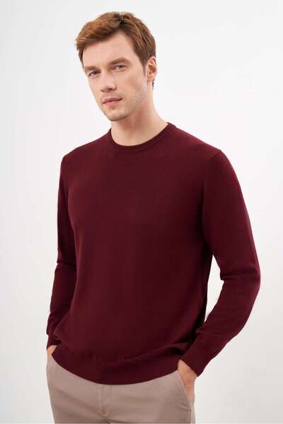 Morven Πλεκτό πουλόβερ σε κουτί δώρου σε σκούρο μπορντό Basic Dynamic Fit Relaxed Cut Crew Neck