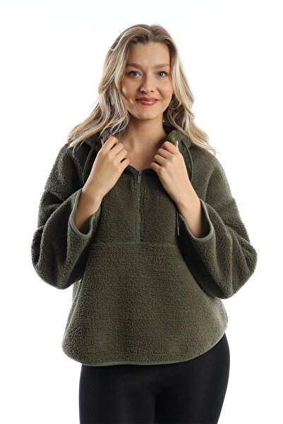 Polo State Women's Hooded Plush Sweat Khaki