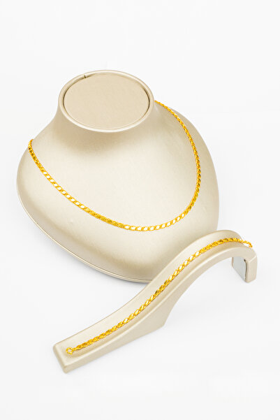 ZEYNEPLİ GOLD 14 Ayar Altın 2' li Halep Set Kolye&Bileklik