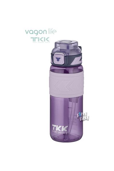 Vagon Life Tkk - 600 Ml Purple Tritan Flask with Straw T-1019
