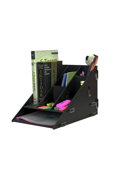 StarLightning Black Desktop Organizer - Document Shelf Organizer Model 4