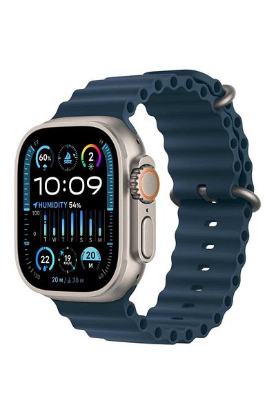 Apple Watch Ultra 2 GPS + Cellular, 49mm Titanium Case With Blue Ocean Band