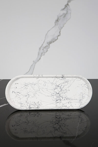 betonmall Dekoratif Oval Sunum Tepsisi Tabağı Sunumluk 9x23 Cm