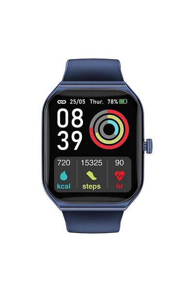 Promate Smart Watch, Sporty BT 3.0 + BLE 5.2 Fitness Tracker, 1.96” Always-On AMOLED Display, Blue