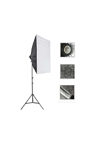 DP 50x70 cm Softbox 2'li Sürekli Işık Seti Youtber Kit Taşıma Çantalı