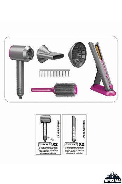 Apexma Oyuncak Sesli Işıklı Lüks Şekillendirici Gerçek Hava Üflemeli Saç Kuru...