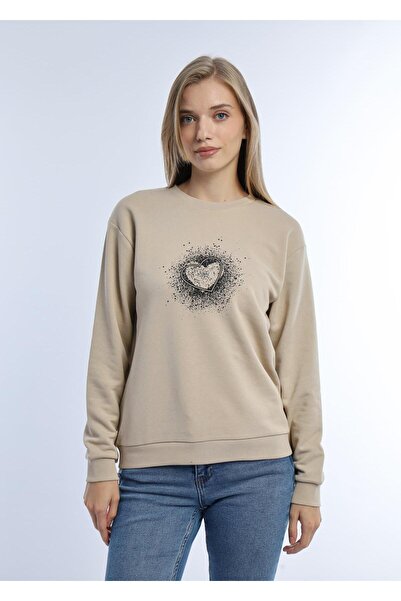 Polo State Bež ženska majica - Srce Štampano , 3 niti bez podizanja