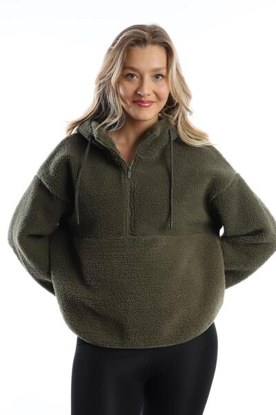 Polo State Women's Hooded Plush Sweat Khaki