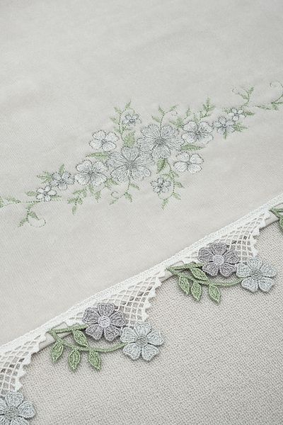 Turkar-Arliva Pandor Aksu Gray 50X85 cm Embroidered Dowry Towel
