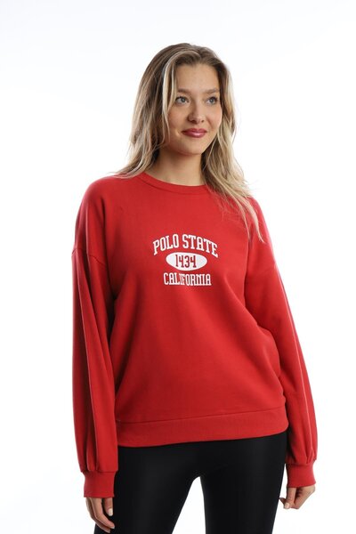 Polo State Women's Polo State Printed 3 Thread Sweat Red