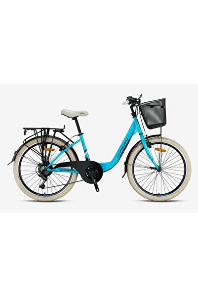 Kron Tetra 3.0 - 24 City Bike - 15' - 21 Vites - V.b. - Mat Turkuaz-açık Lacivert/bej