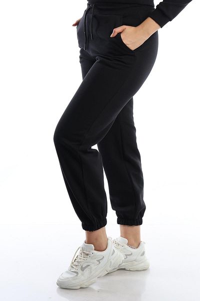 Polo State Pantaloni de sport negri Jogger cu elastic înălțat cu 3 fire de iarnă