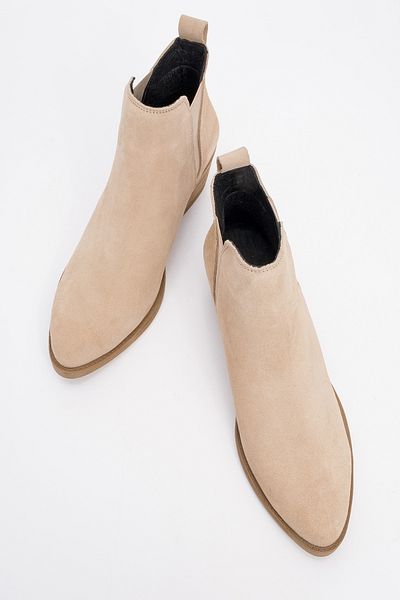 LuviShoes DOVENA bézs velúr valódi bőr rugalmas női sarkú csizma