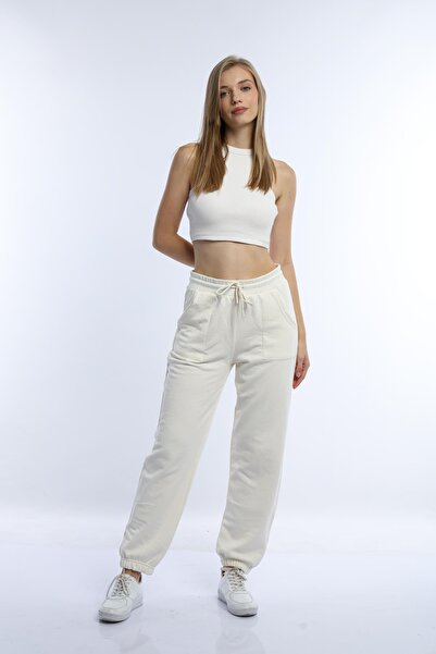 Polo State Ψηλόμεσο φούτερ με 3 κλωστές χωρίς στρώσεις εκρού